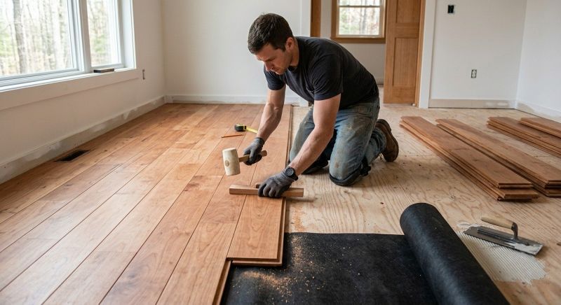 Cherry Floor Installation in Viola, DE