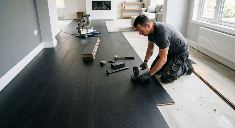 Dark Wood Floor Installation in Dover, DE