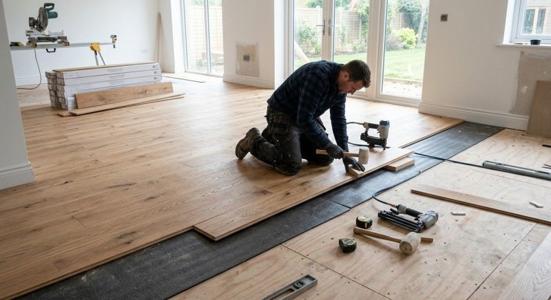 White Oak Floor Installation in Dover, DE